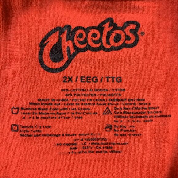 Cheetos Flamin Hot Shirt Mens 2X Red Short Sleeve Flame Fire Mad Engine Tee - Picture 6 of 7